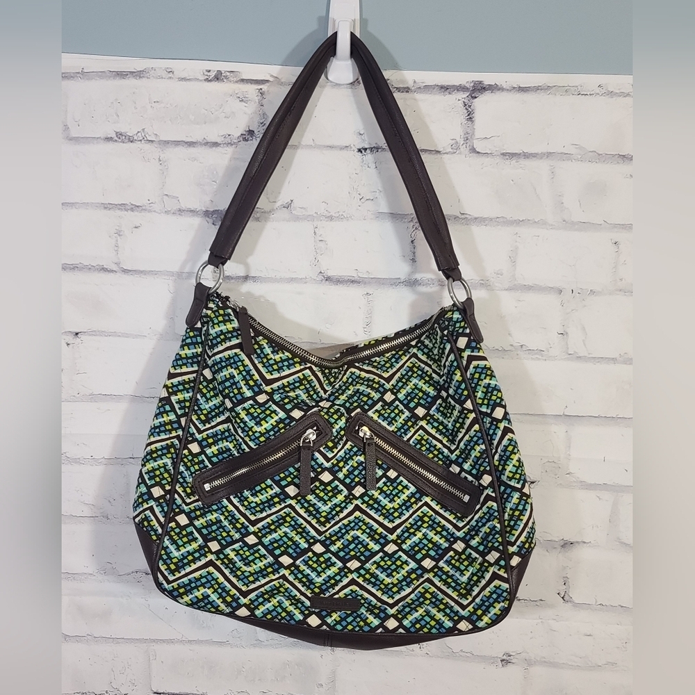 Vera Bradley Hobo Bag With Zippered Front Pockets
